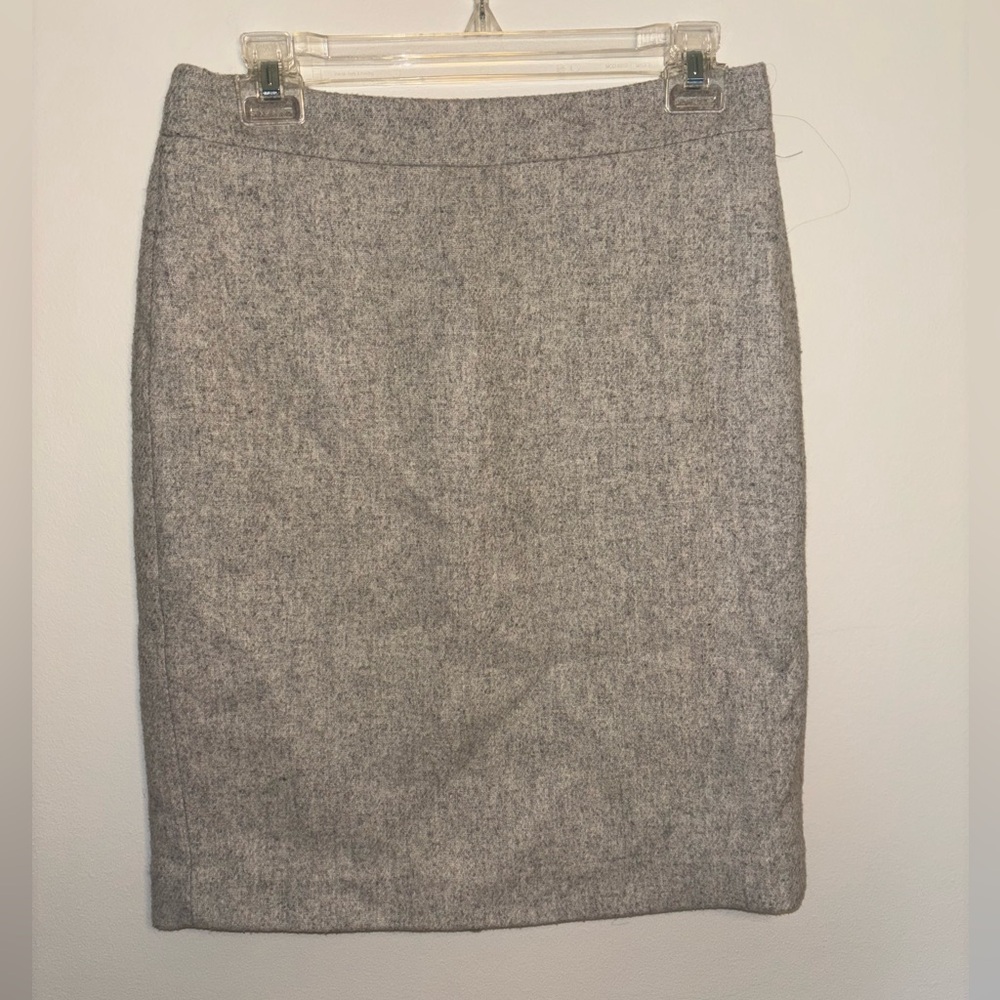 J. Crew Mercantile Gray Marled Wool Pencil Skirt Size 0